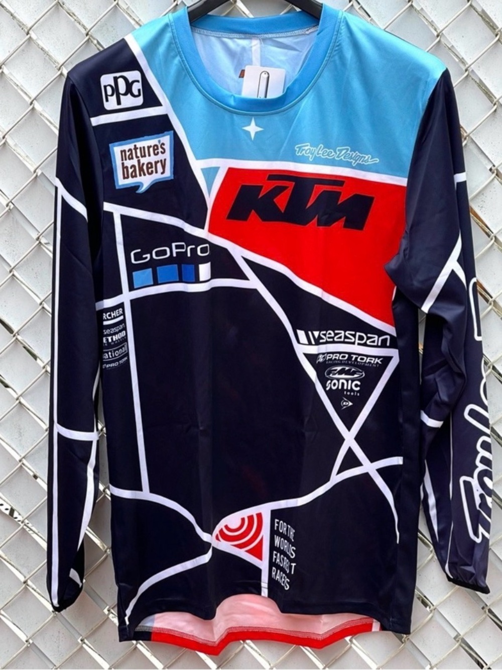 KTM Troy Lee Designs Long Sleeve Jersey in Black & Blue with Red Accent size -XL
